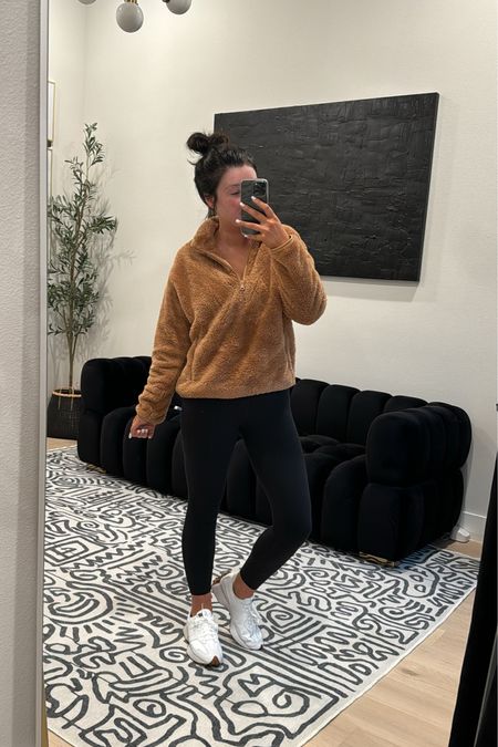 This morning’s cozy chiropractor outfit. Wearing a medium in the half zip, small in the leggings and shoes are TTS

#LTKshoecrush #LTKstyletip #LTKfitness