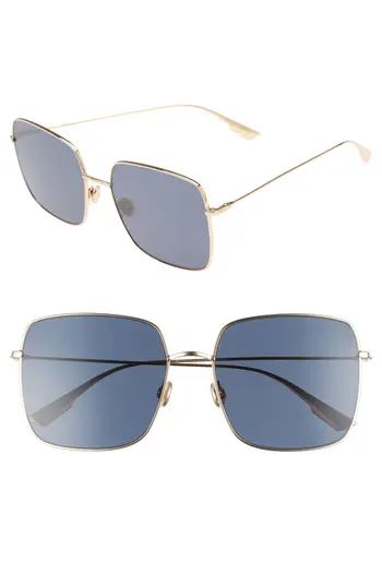 Women's Dior Stellaire 1 59Mm Square Sunglasses - Gold Blue | Nordstrom