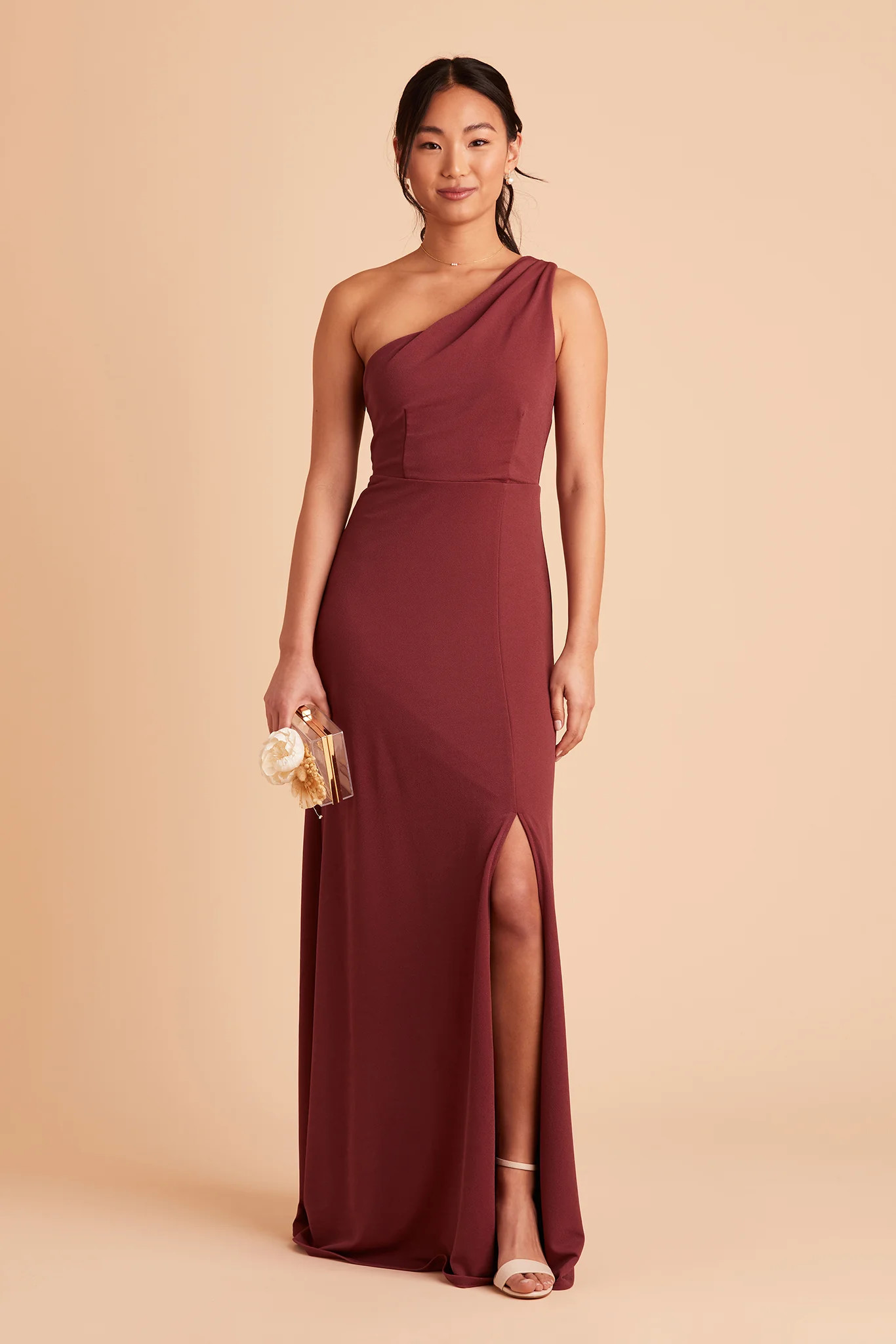 Kira Crepe Dress - Rosewood | Birdy Grey