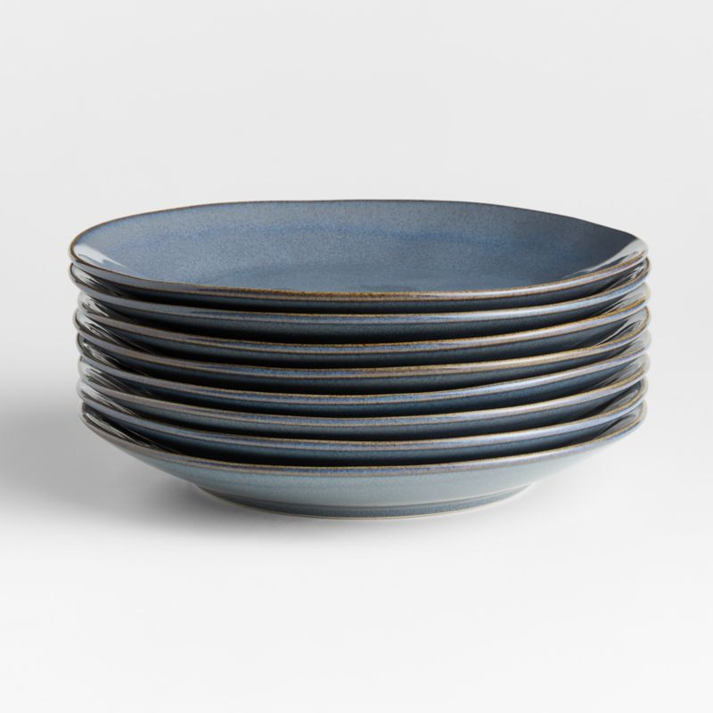 Marin Slate Blue Stoneware Dinner Plates, Set of 8 + Reviews | Crate & Barrel | Crate & Barrel