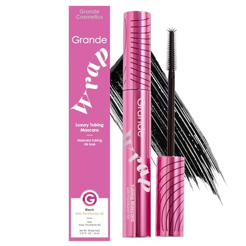 Grande Cosmetics GrandeWRAP Tubing Mascara - Buildable Volume & Length, Lifts, Curls & Separates Lashes, Anti-Smudge, Lightweight, Flake-Free, All Day Wear, Easy Removal, ProVitamin B5 Infused - Black | Amazon (US)