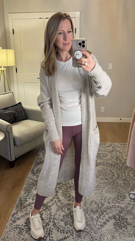 I love pairing a casual long duster over atheleisure for a comfy look This Wyeth Duster is the perfect long cardigan for any kind of outfit! It’s cozy and comfy. Size up for  the best fit!
Leggings are from Amazon and I’m wearing them with a pair of Nike Daybreak tennis shoes.
#duster #longduster #amazonfinds #nike

#LTKfit #LTKFind #LTKstyletip