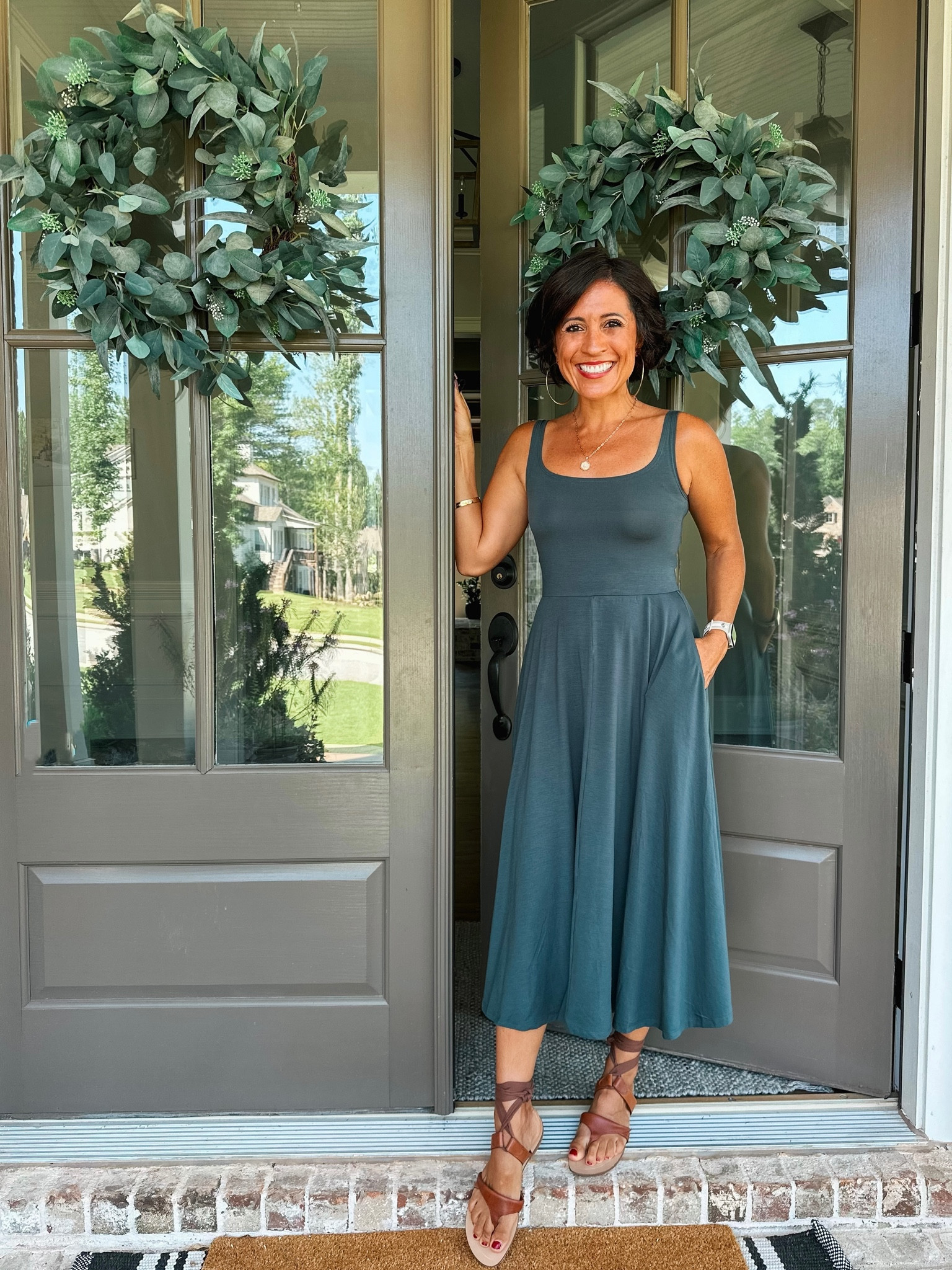 Making the most of the lovely ☀️summer☀️weather with this olive green fit & flare dress from Quince. 

Soft, sustainable, lightweight, affordable, chic, classic - all the qualities you want in summer wardrobe essentials. 

This style comes in 5 gorgeous colors, sizes xs-xl, & the price & quality can’t be beat. 

Summer look. Summer dress. Midi dress. Vacation dress  

#LTKunder50 #LTKSeasonal #LTKstyletip