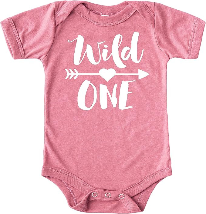 Olive Loves Apple Wild One 1st Birthday Bodysuit for Baby Girls First Birthday Outfit | Amazon (US)