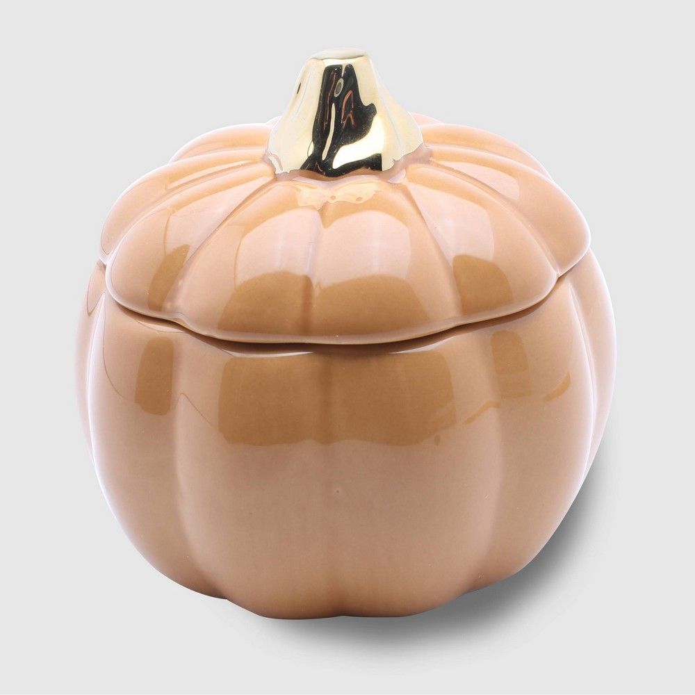 3.9oz Ceramic Pumpkin Jar Candle Spiced Pumpkin - Threshold | Target