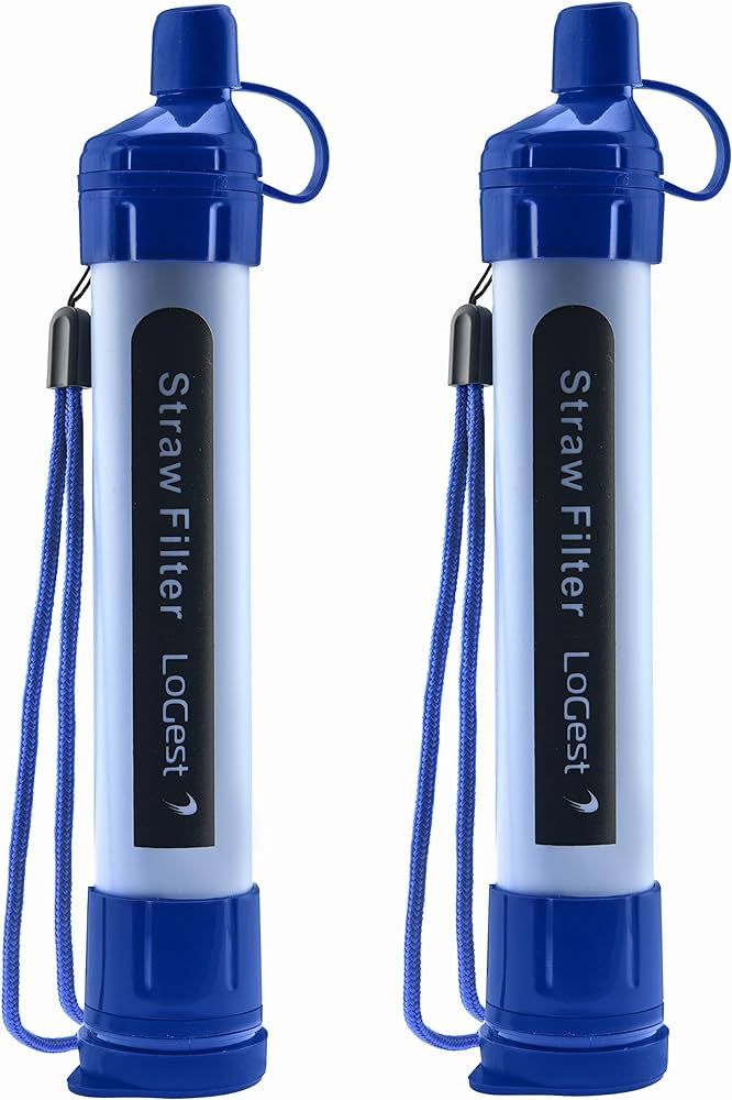 2 Pack Water Filter Straw - Water Purifying Device - Portable Personal Water Filtration Survival ... | Amazon (US)