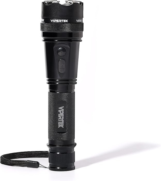 VIPERTEK VTS-195 Heavy Duty Aluminum Stun Gun for Self Defense Rechargeable with LED Flashlight | Amazon (US)