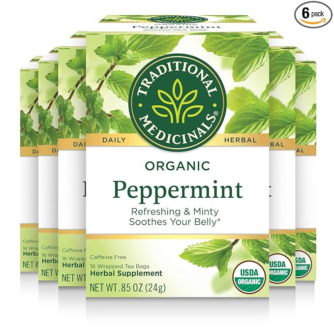 Traditional Medicinals Organic Peppermint Herbal Leaf Tea, Alleviates Digestive Discomfort, 16 Te... | Amazon (US)