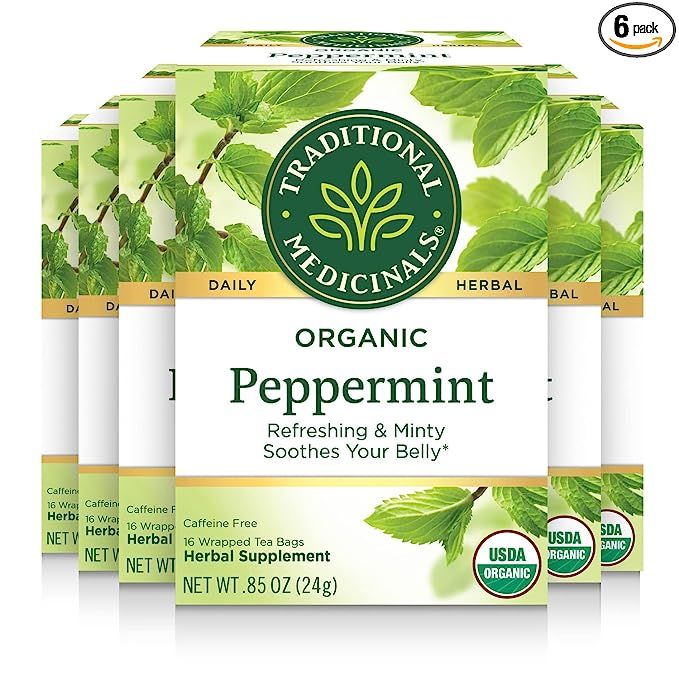 Traditional Medicinals Organic Peppermint Herbal Leaf Tea, Alleviates Digestive Discomfort, 16 Te... | Amazon (US)
