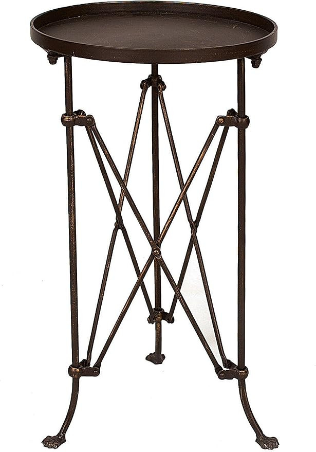Creative Co-Op Round Metal Accent Table, 25", Bronze | Amazon (US)