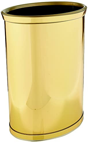 Kraftware Polished Brass Designer 14” Oval Wastebasket for Home & Office (76074) | Amazon (US)