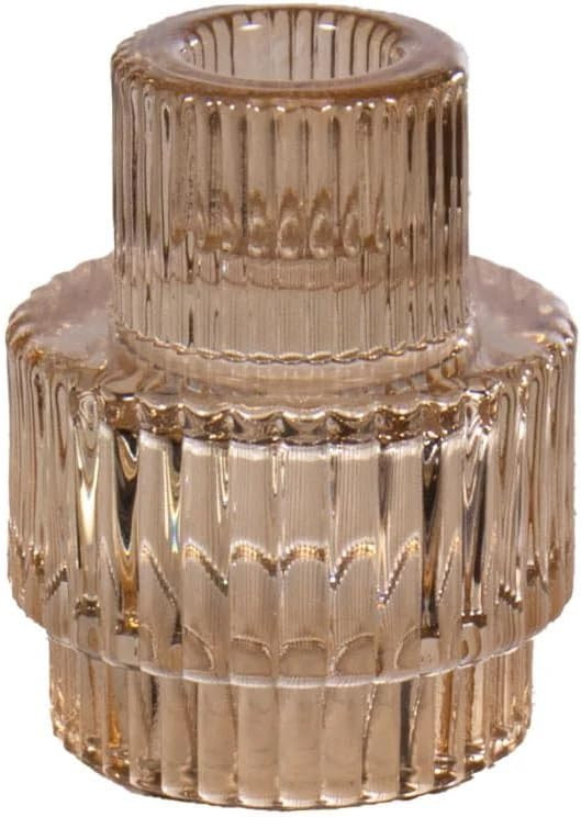 Vintage Ribbed Glass Candlestick Holder - by Alice Lane Home Collection - Decorative Accent - Ide... | Amazon (US)