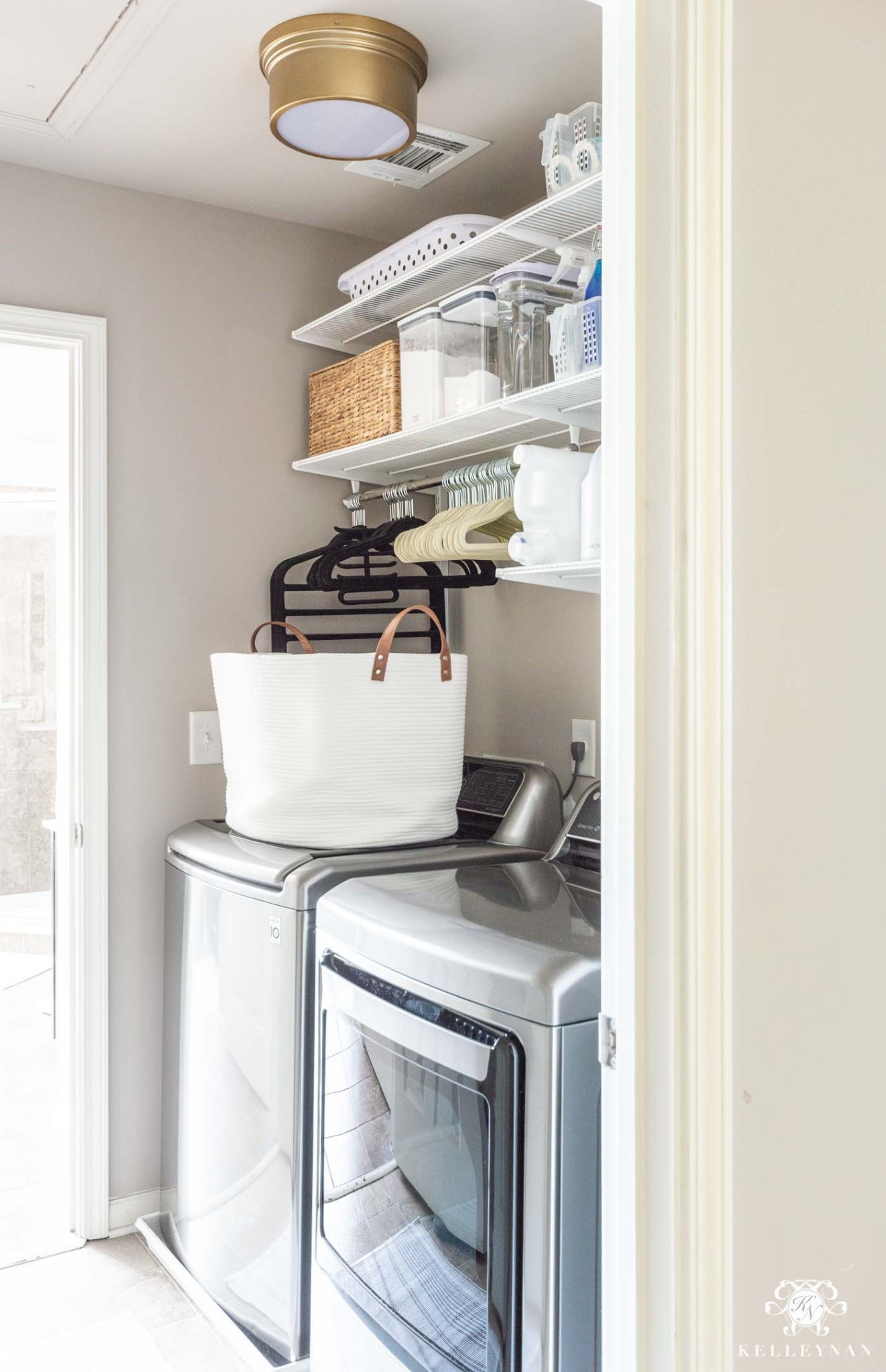 I’m able to use every inch of space in my small pass through laundry room, thanks to using an Elfa storage system. The shelving, hooks and other components hold a ton of laundry items and keep things organized. home storage laundry room storage laundry room organization laundry day laundry supply storage #LTKStyleTip

#LTKFindsUnder50 #LTKHome