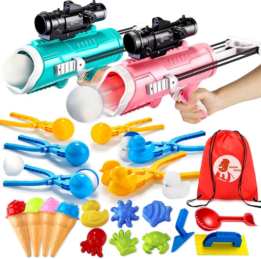 28 Pack Snow Toys-Snowball Maker Toy for Kids Winter Outdoor Toys with Snowball Launcher, Duck Sn... | Amazon (US)