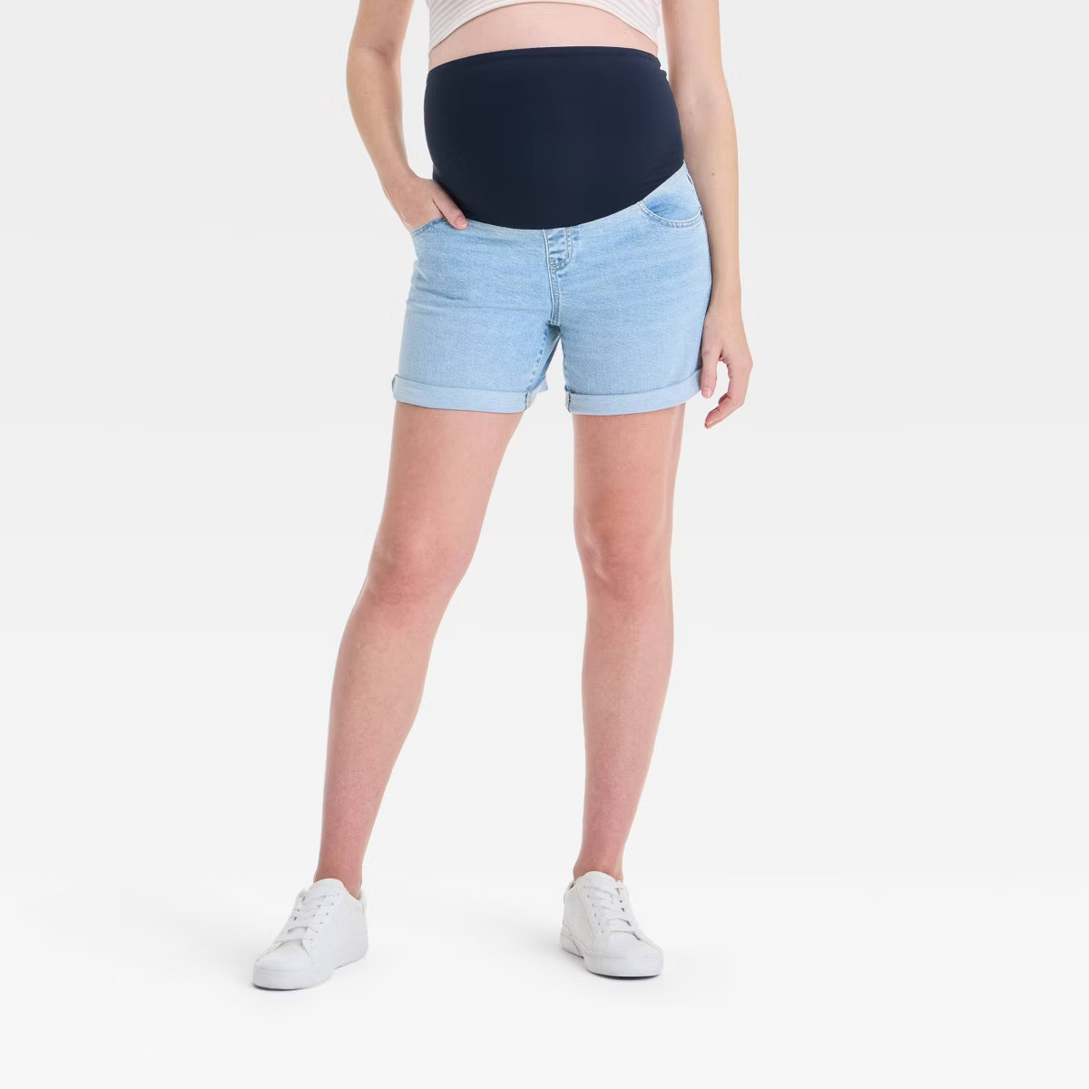 Over Belly High-Rise Maternity Jean Shorts - Isabel Maternity by Ingrid & Isabel™ | Target