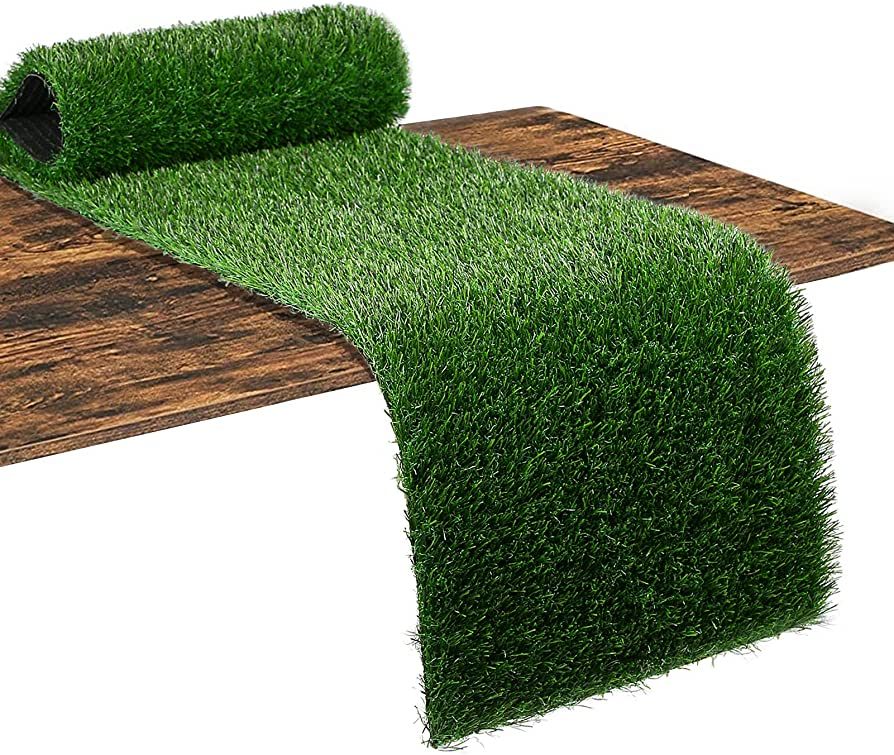XLX TURF Artificial Easter Grass Table Runner 12x108 Inch, Greenery Synthetic Plants Table Decor ... | Amazon (US)