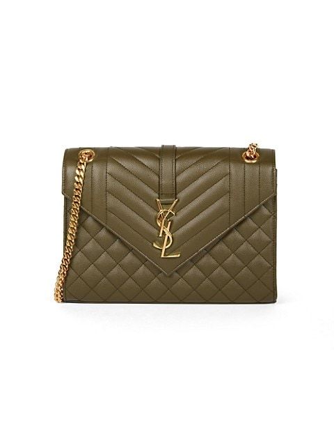Saint Laurent Medium Envelope Monogram Matelassé Leather Shoulder Bag | Saks Fifth Avenue