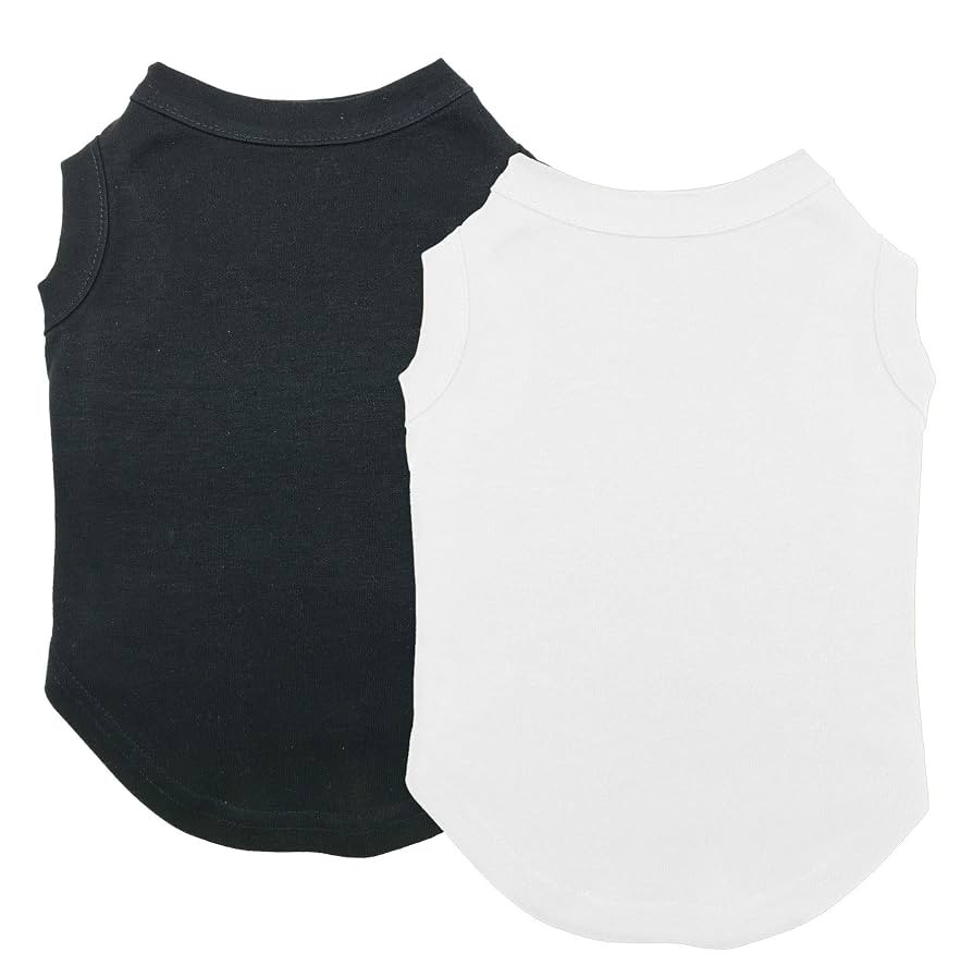 Chol&Vivi Dog Clothes, 2pcs Soft Cotton T-Shirts for Small, Medium, Large, Extra Large Dogs (Blac... | Amazon (US)