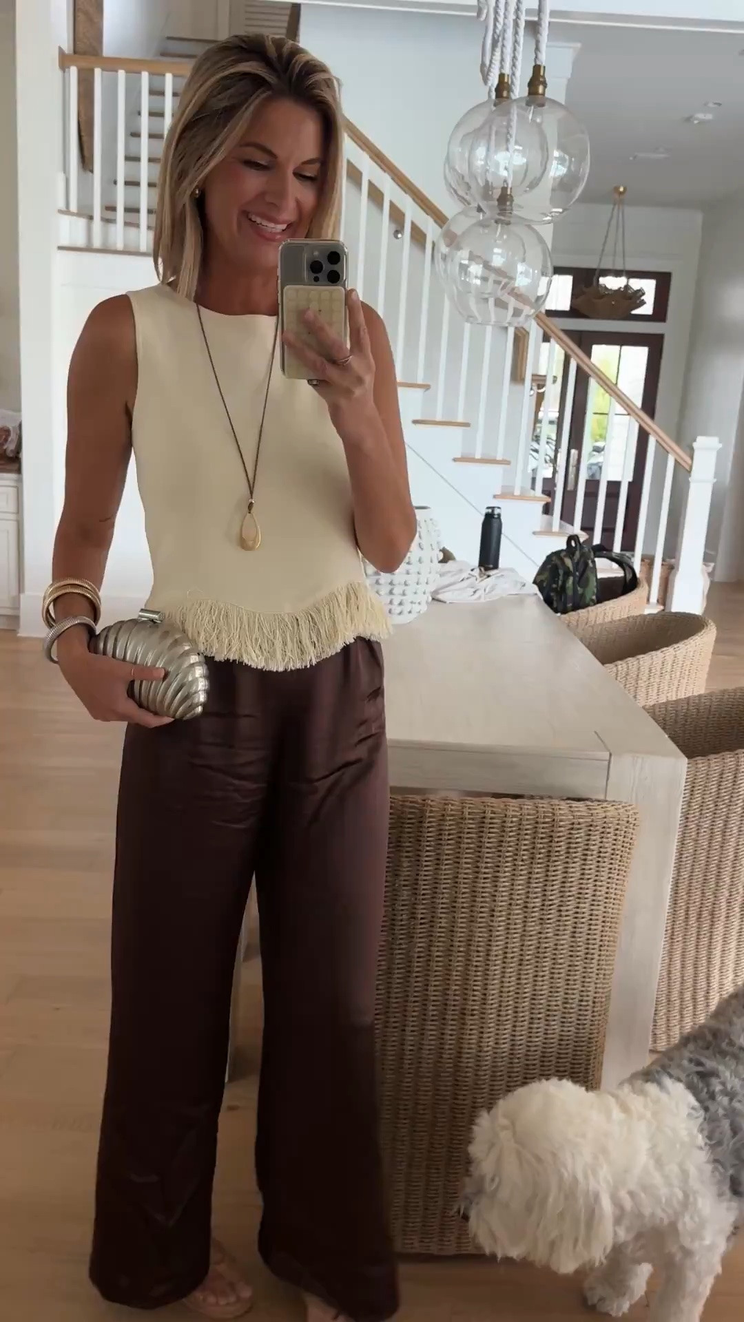 Date night outfit. Wearing small tall in the pants and small in the shirt.  Got stopped about both pieces!! Use code PINTERESTING15 on the shirt.

#LTKTall #LTKOver40 #LTKSaleAlert