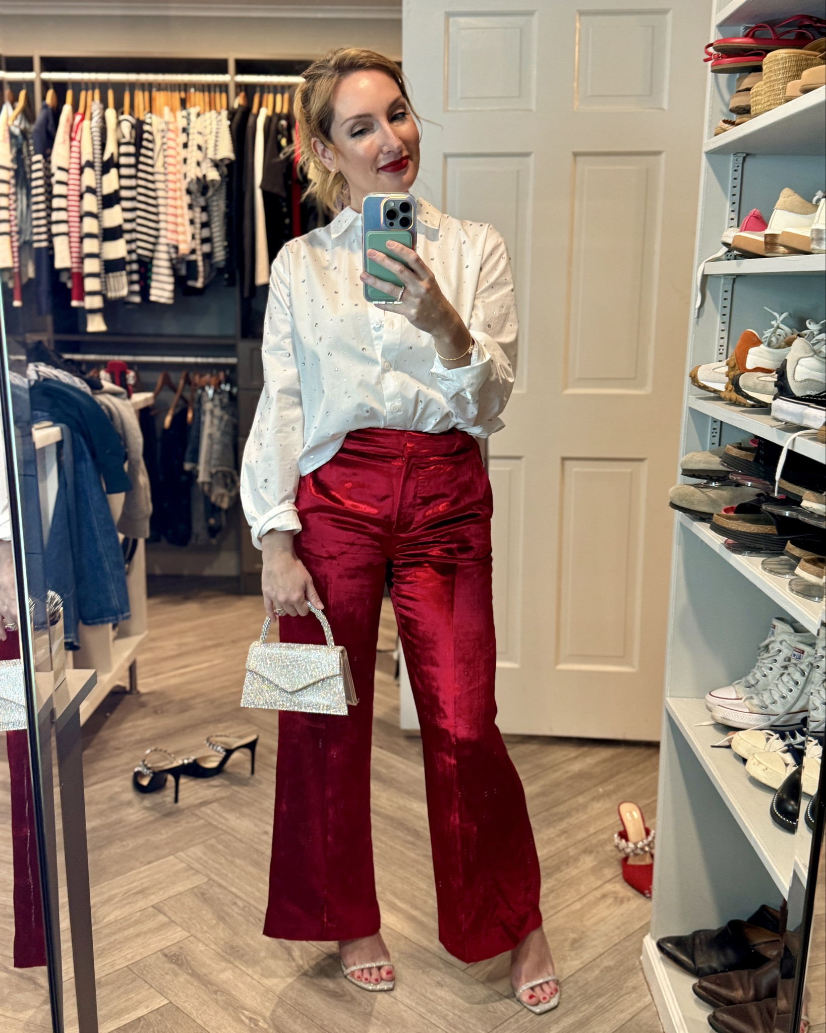 Holiday Party LEWK. I’ll be wearing these red velvet pants for years. Instant classic!

#LTKStyleTip #LTKHoliday