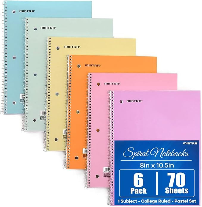 Mintra Office Spiral Notebooks, Wirebound, Journals for School, Work, Business, Aesthetic Station... | Amazon (US)