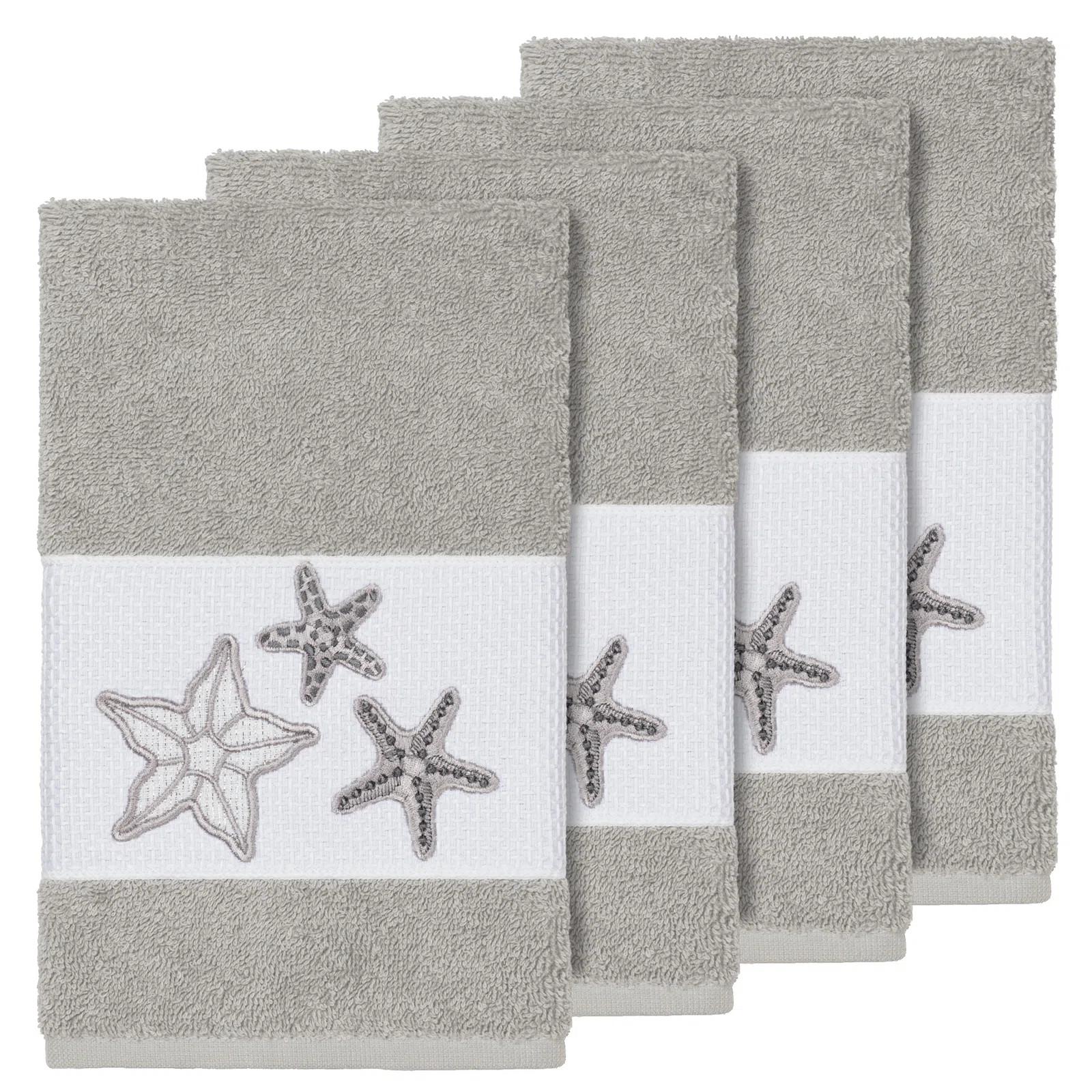 Lydia 100% Turkish Cotton Embellished 4 Piece Hand Towel Set | Wayfair North America