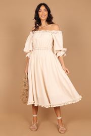 Abilene Off Shoulder Maxi Dress - Cream | Petal & Pup (US)