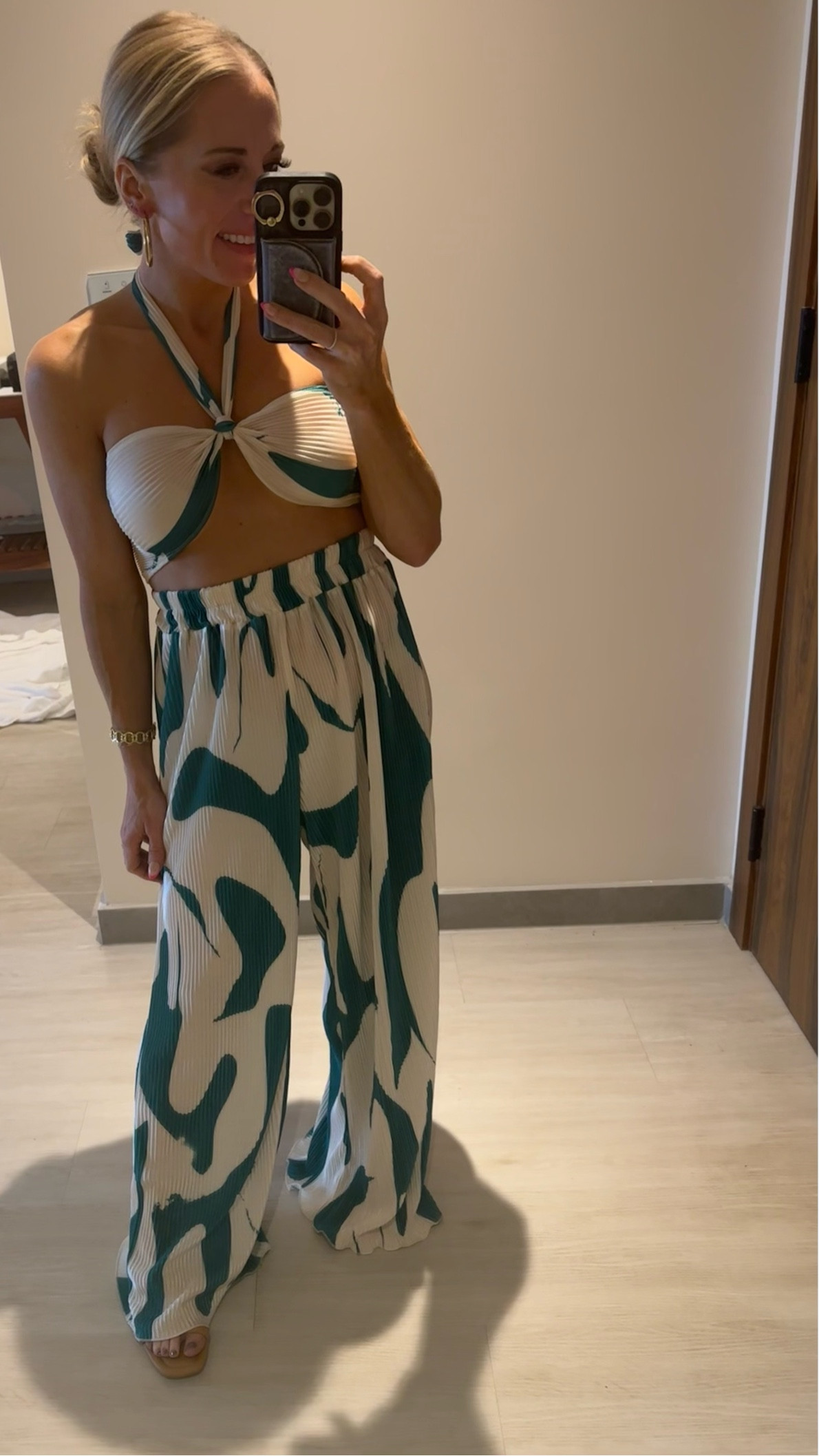 $15 Shein vacay set sz XS 
two piece pant set 
teal white set 
vacay outfit 
Pasties 
sunless tanner 

#LTKTravel #LTKSwim #LTKFindsUnder50