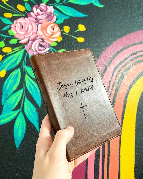 Jesus Loves Me Bible  Faux Leather Compact Bible  ESV Bible | Etsy | Etsy (US)