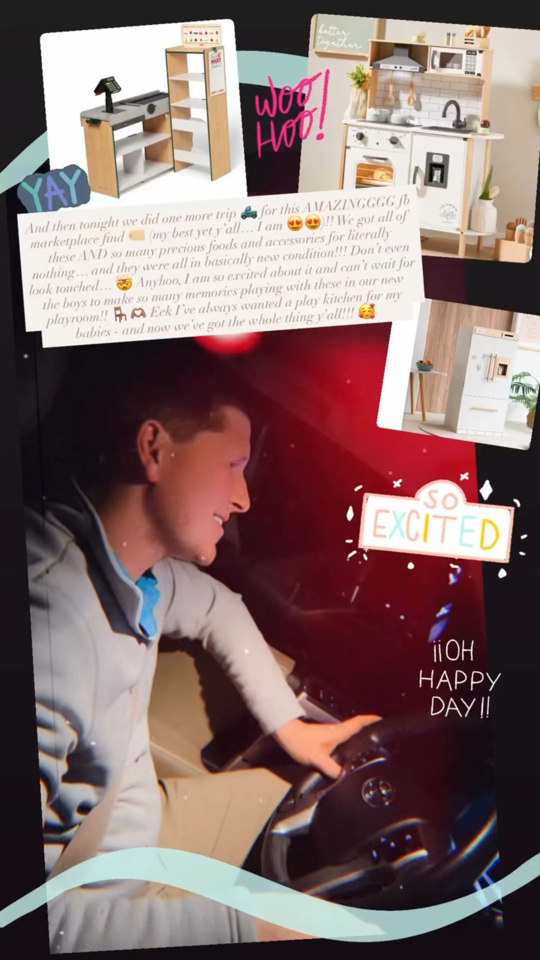 And then tonight we did one more trip 🛻 for this AMAZINGGGG fb marketplace find 🏷️ (my best yet y’all… I am 😍😍)!! We got all of these AND so many precious foods and accessories for literally nothing… and they were all in basically new condition!!! Don’t even look touched… 🤯 Anyhoo, I am so excited about it and can’t wait for the boys to make so many memories playing with these in our new playroom!! 🪑🫶🏽 Eek I’ve always wanted a play kitchen for my babies - and now we’ve got the whole thing y’all!!! 🥰