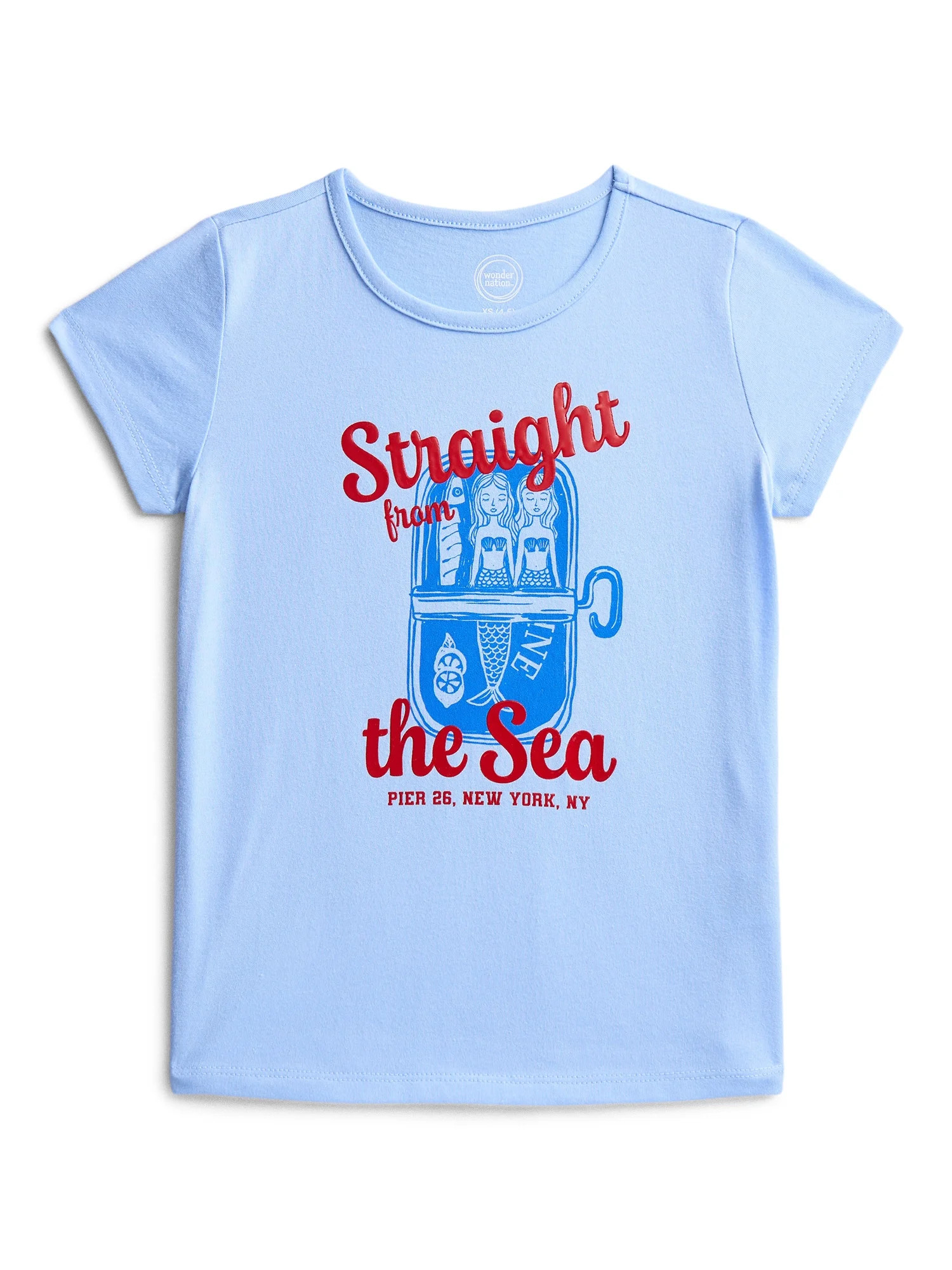 Wonder Nation Girls Embellished Graphic Tee with Short Sleeves, Sizes 4-18 & Plus | Walmart (US)