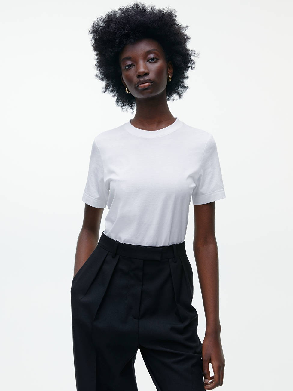 Crew-Neck T-shirt - White - ARKET GB | ARKET (US&UK)