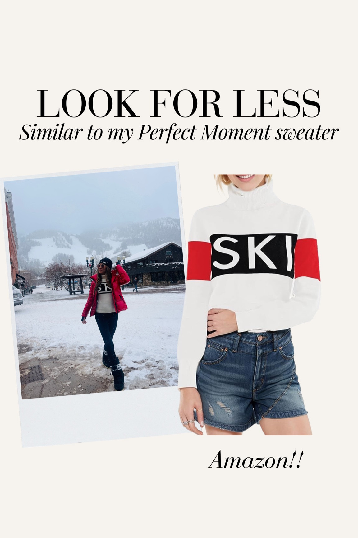 Look for less - perfect moment sweater similar on Amazon! Amazon ski sweater, Apres ski outfit, affordable ski sweater, ski style, winter style, quiet luxury style, chic ski style 

#LTKFindsUnder100 #LTKStyleTip