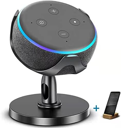 HomTek Echo Dot Stand, Table Holder for Echo dot 3rd Generation, 360° Adjustable,Black | Amazon (US)