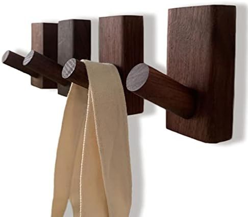 Wood Wall Hooks - Pack of 4 Decorative Wall Hooks for Hanging Coats - Perfect Backpack Hanger, Hat H | Amazon (US)