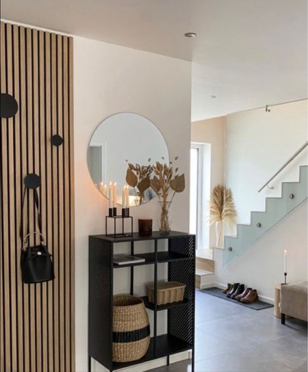 Fall/Winter bohemian and Scandinavian inspired home decor for your entryway! Loving the wood slat wall trend with the neutrals, everything linked 🧡 #boho #minimal #entryway #homegifts  

#LTKfamily #LTKhome #LTKSeasonal