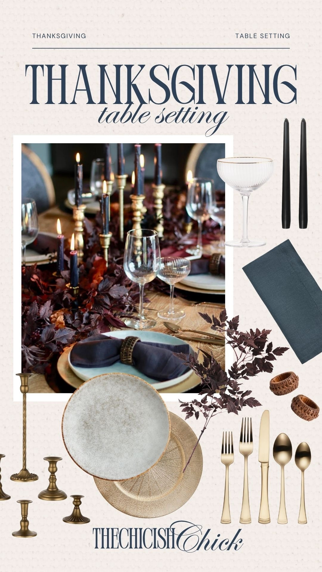 Moody Thanksgiving tablescape. I love these dark moody color and gold accents for fall . 

#LTKHoliday #LTKHome #LTKSeasonal