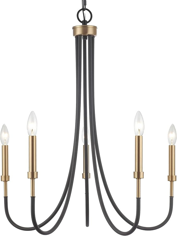 Homebelife 5 Light Modern Chandelier Light Fixture, Black and Gold Farmhouse Island Lighting for ... | Amazon (US)