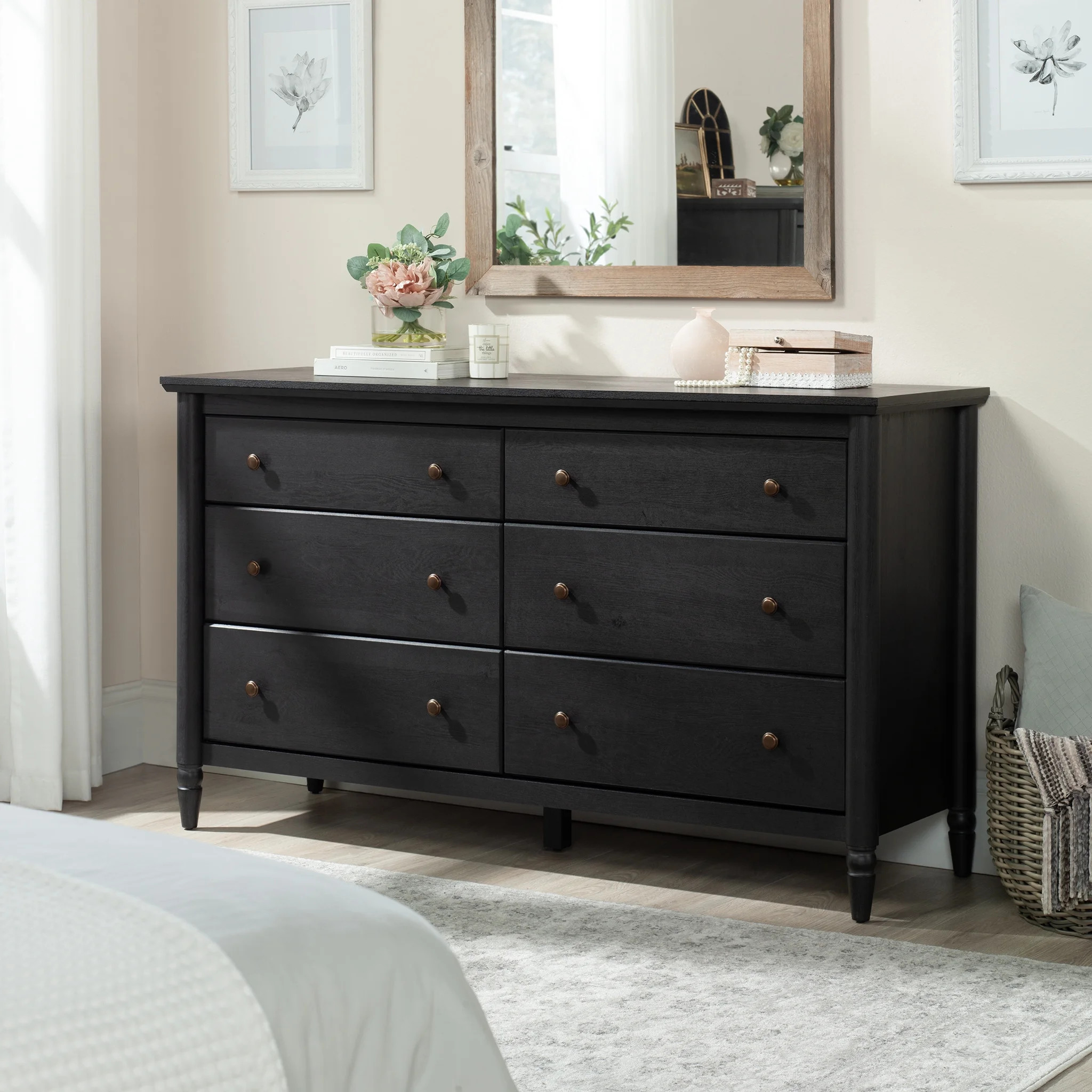 My Texas House Monroe 6-Drawer Dresser, Raven Black Oak Finish | Walmart (US)