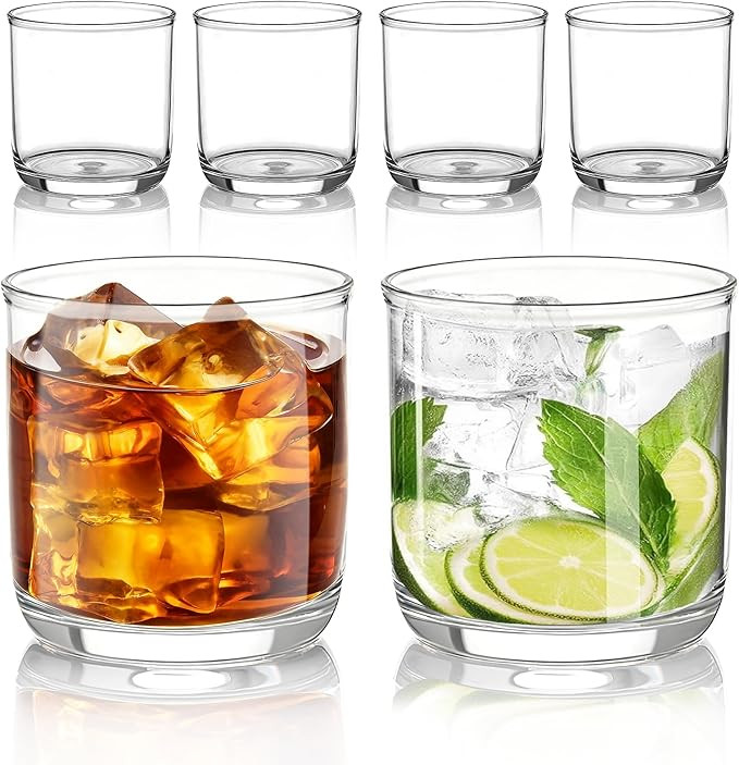 Kyraton Old Fashioned Whiskey Glasses Set of 6, PET Clear Plastic 11.5oz Heavy Duty Unbreakable W... | Amazon (US)