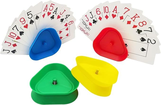 Yuanhe Playing Card Games Holder - 4Pack Little Hands Cards Tray for Kids, Seniors,Hands Free Car... | Amazon (US)