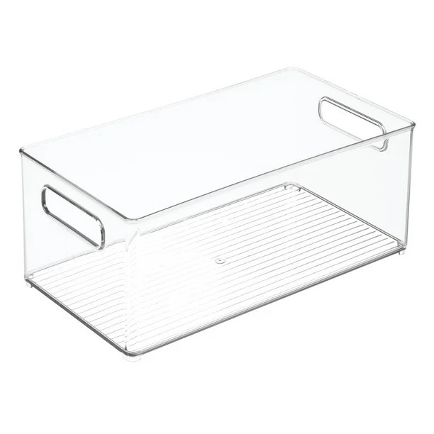 mDesign Deep Plastic Kitchen Storage Organizer Container Bin with Handles for Pantry, Cabinets, S... | Walmart (US)