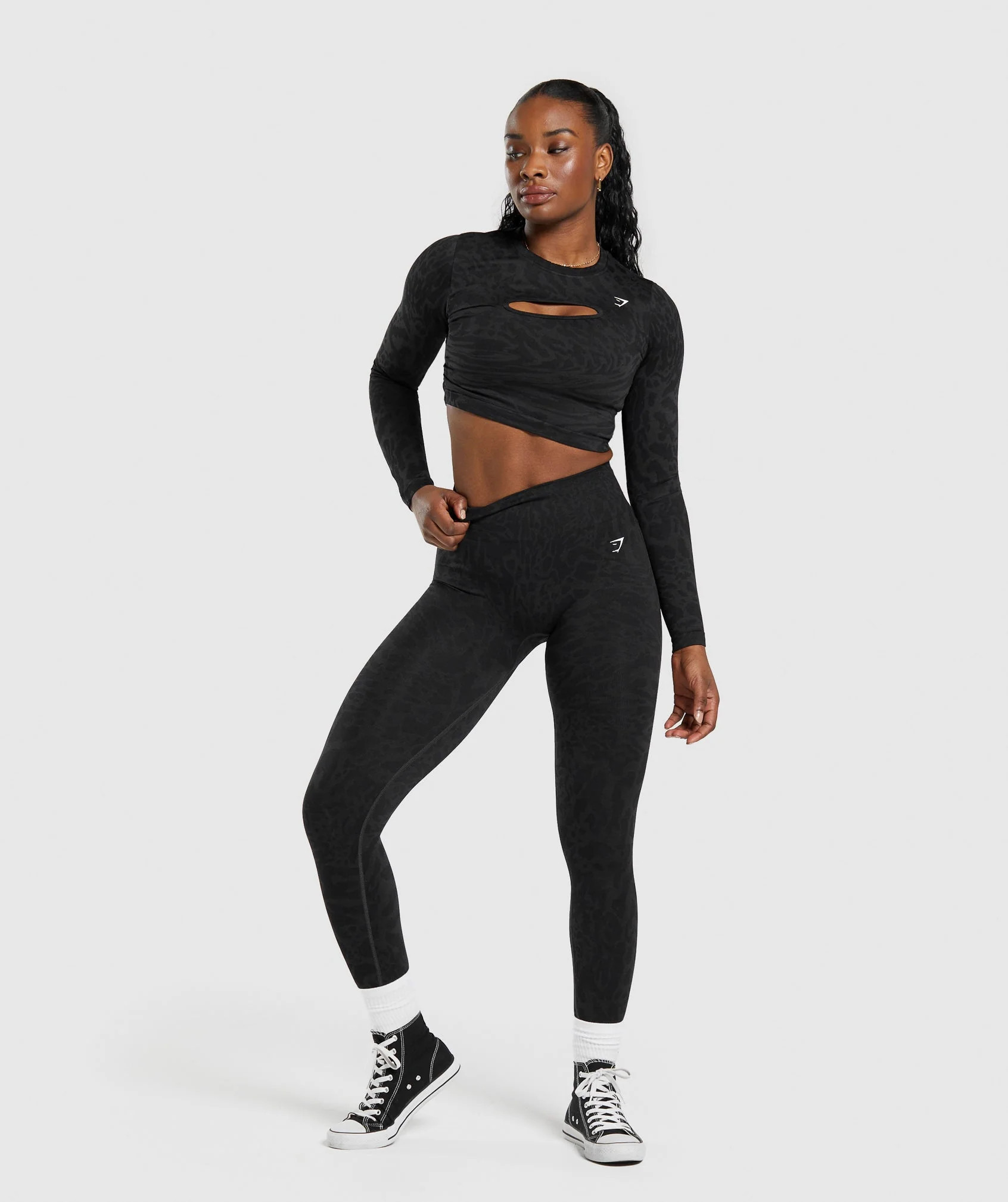 Gymshark Adapt Safari Seamless Leggings - Black/Asphalt Grey | Gymshark US
