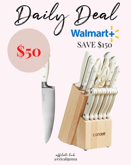 Walmart daily deal - $50 knife set! 

Kitchen essentials on sale // Walmart home find // knife set from Walmart 

#LTKFindsUnder50 #LTKHome #LTKSaleAlert