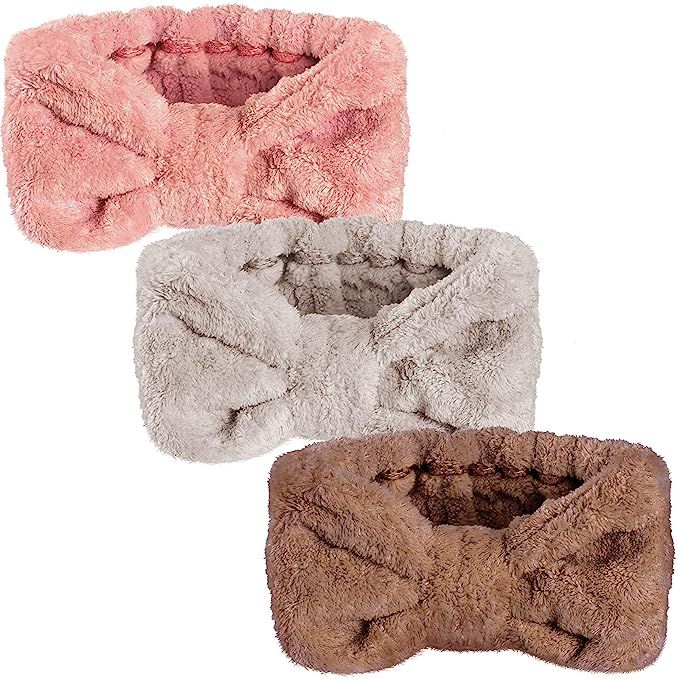 3 Pieces Towel Headband for Washing Face, Terry Cloth Headbands Towel Hair Band Makeup Spa Headba... | Amazon (US)