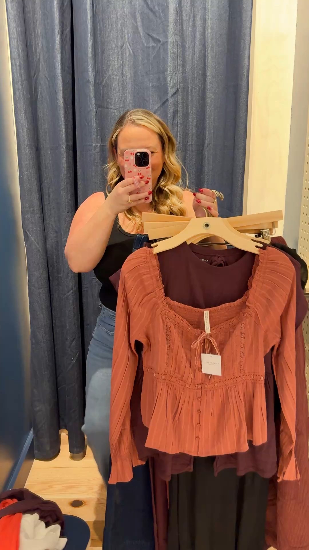 American Eagle try on!
Henley tops size LARGE (could do a size XL for a tad more room in the arms, but otherwise soft and stretchy!) 
Peplum top size LARGE 
Matching set babydoll top size MEDIUM (needed a large) 
Matching set pants size LARGE 
Tie waist wide leg jeans size MEDIUM (size down!) 
Dress size LARGE 
Wide leg jeans I wore in are also AE and size 12 SHORT 

Midsize style, try on, American Eagle, aerie, casual style, mom style, jeans, denim, basics tops, closet staples, midi dress

#LTKSaleAlert #LTKOver40 #LTKMidsize