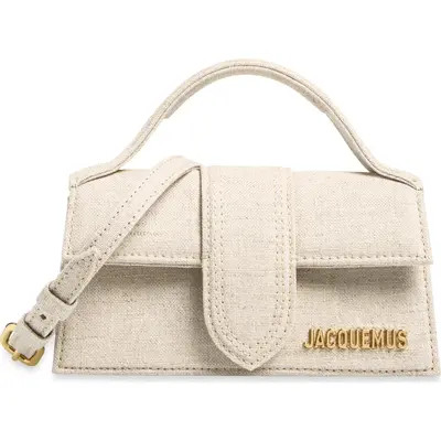 Jacquemus Le Bambino Canvas Effect Leather Shoulder Bag in Light Greige 140 at Nordstrom | Nordstrom