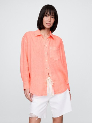 100% Linen Oversized Shirt | Gap (US)