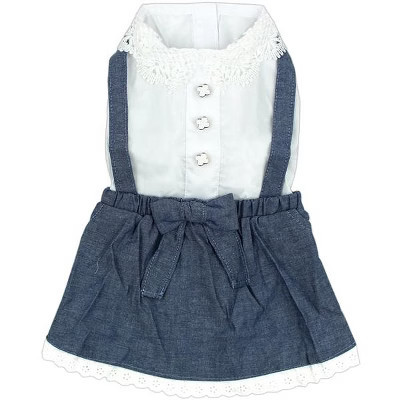 Parisian Pet 'Chambray Overall Dress' for Dogs and Cats, Designer Denim, Lightweight Summer Outfit, Blue  XS | Target