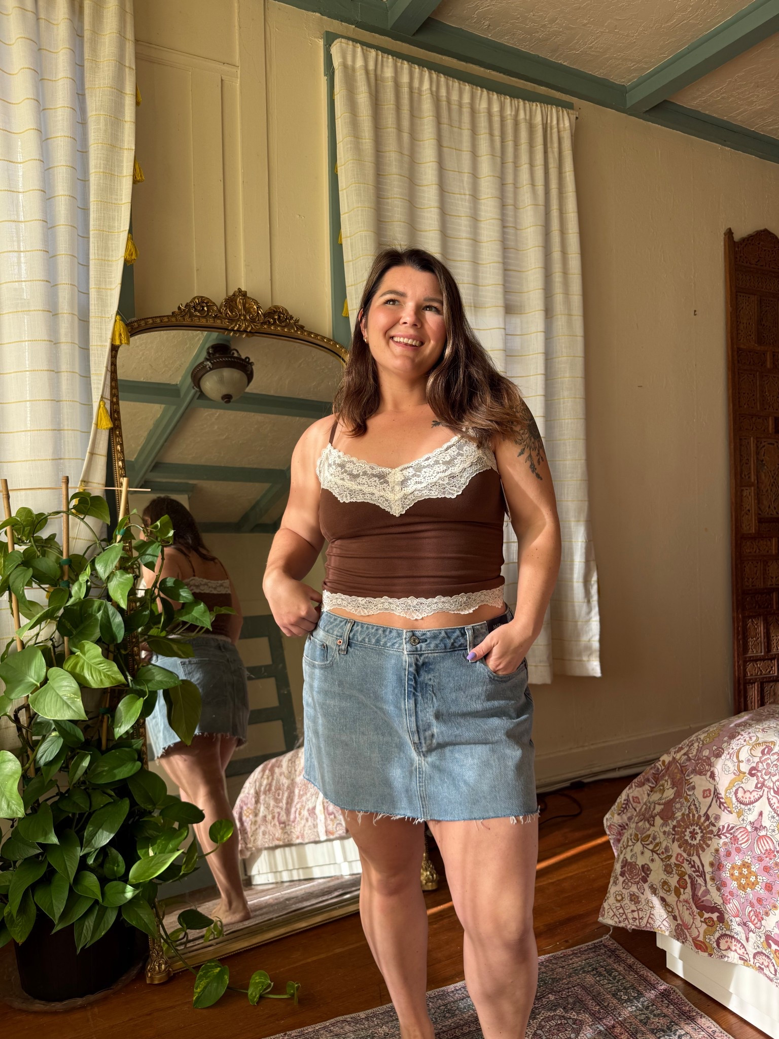 Tank size large. Skirt size 33  

#LTKMidsize #LTKSeasonal #LTKSaleAlert